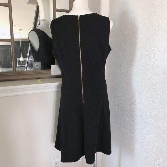 Andrew Marc Dress Black Seamed Sleeveless Fit & Flare Career Size 14 New w/Tag - Picture 4 of 11